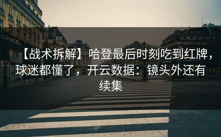 【战术拆解】哈登最后时刻吃到红牌，球迷都懂了，开云数据：镜头外还有续集