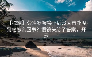 【独家】劳塔罗被换下后没回替补席，到底怎么回事？慢镜头给了答案，开云