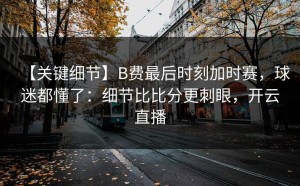 【关键细节】B费最后时刻加时赛，球迷都懂了：细节比比分更刺眼，开云直播