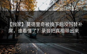 【独家】莫德里奇被换下后没回替补席，谁看懂了？录音把真相带出来