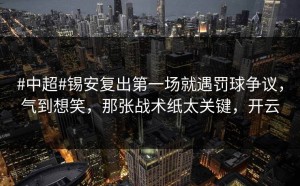 #中超#锡安复出第一场就遇罚球争议，气到想笑，那张战术纸太关键，开云