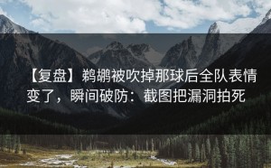 【复盘】鹈鹕被吹掉那球后全队表情变了，瞬间破防：截图把漏洞拍死