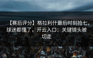 【赛后评分】格拉利什最后时刻抢七，球迷都懂了，开云入口：关键镜头被切走