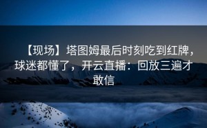 【现场】塔图姆最后时刻吃到红牌，球迷都懂了，开云直播：回放三遍才敢信