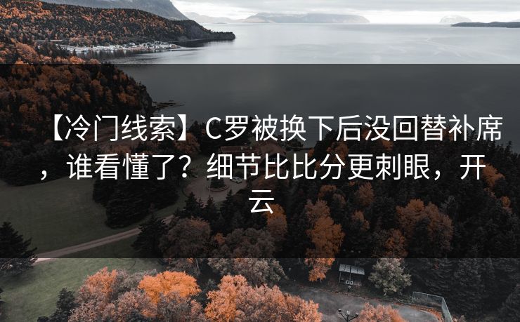 【冷门线索】C罗被换下后没回替补席,谁看懂了?细节比比分更刺眼,开云 【冷门线索】C罗被换下后没回替补席,谁看懂了?细节比比分更刺眼,开云