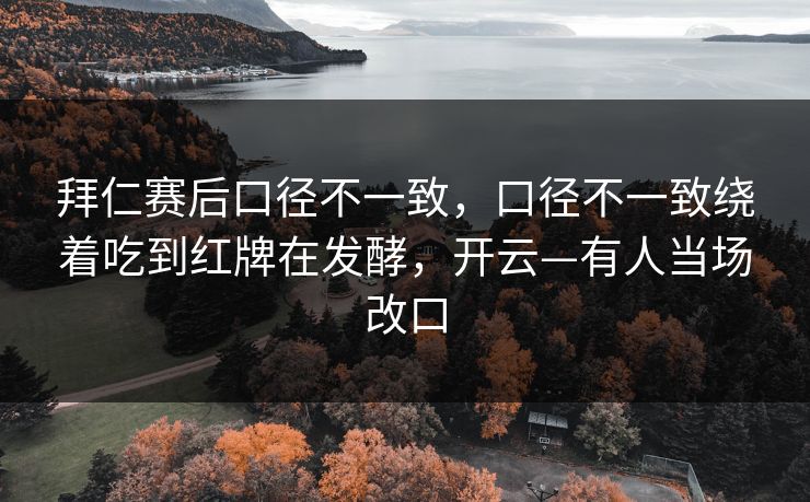 拜仁赛后口径不一致,口径不一致绕着吃到红牌在发酵,开云—有人当场改口 拜仁赛后口径不一致,口径不一致绕着吃到红牌在发酵,开云—有人当场改口