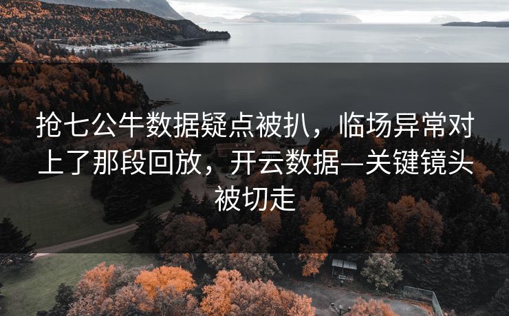 抢七公牛数据疑点被扒，临场异常对上了那段回放，开云数据—关键镜头被切走