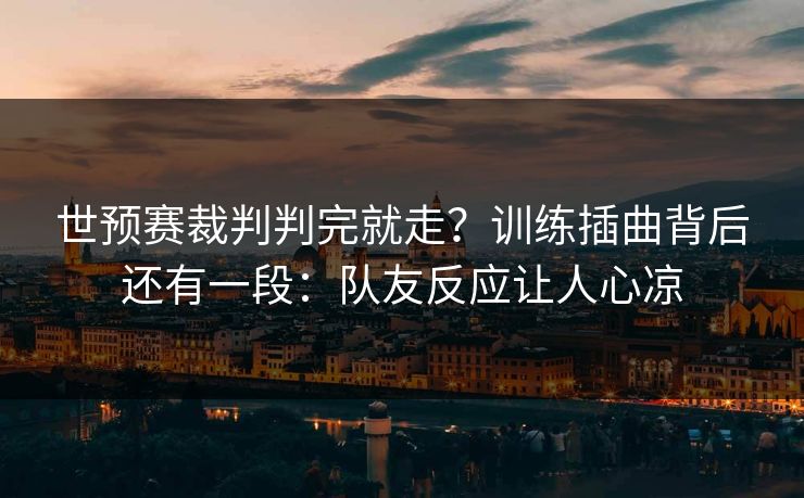 世预赛裁判判完就走？训练插曲背后还有一段：队友反应让人心凉